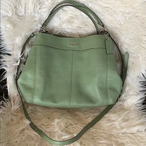 Authentic COACH sage green leather purse